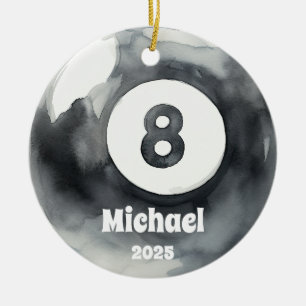 Billiards Ball Ornament, Ornament, Kids Sports Ceramic Ornament