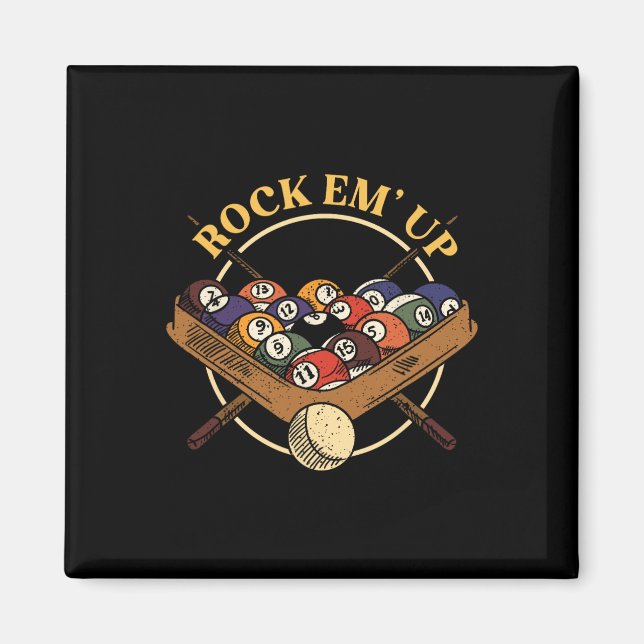 Billiards Ball Rack Stick Cue Billiard Player Snoo Magnet (Front)