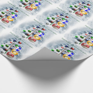 Billiards Ball Snowman Christmas Wrapping Paper
