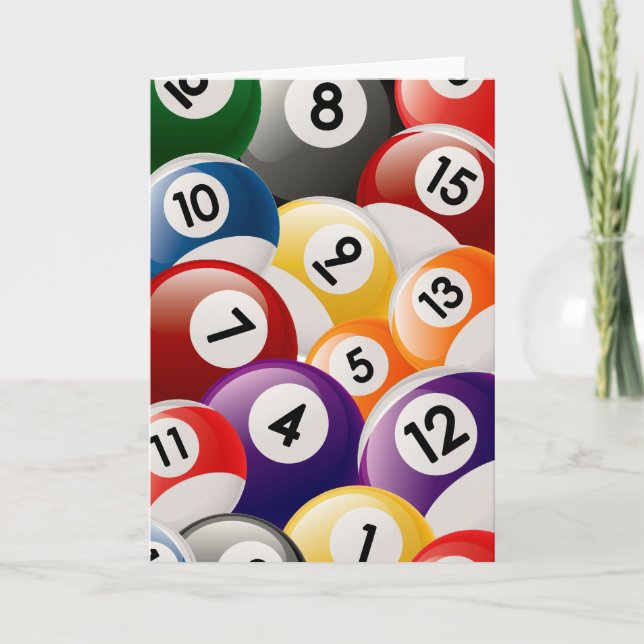 BILLIARDS BALLS COLLAGE CARD (Front)