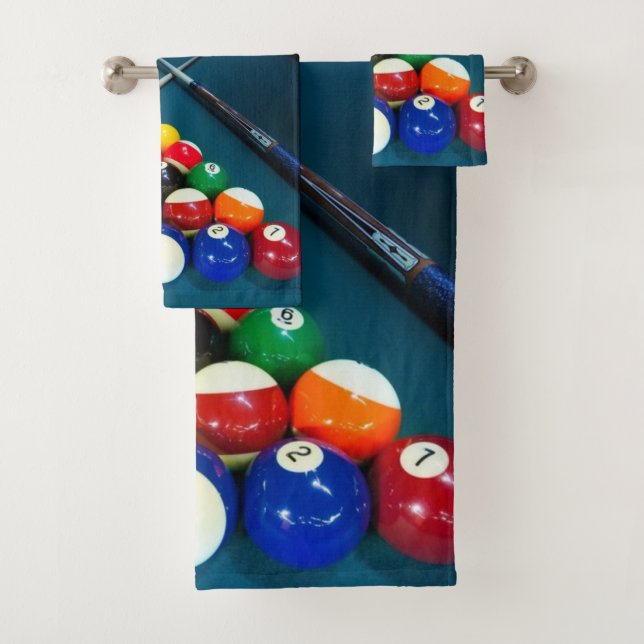 Billiards Bathroom Towel Set (Insitu)