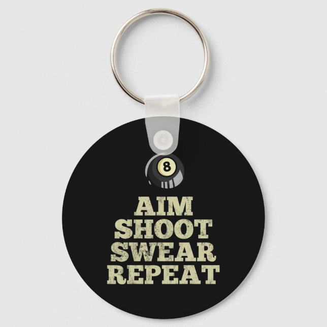 Billiards Billiard  Key Ring (Front)