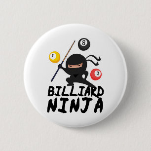 Billiards Billiard Ninja Pool Player 8 Funny  6 Cm Round Badge