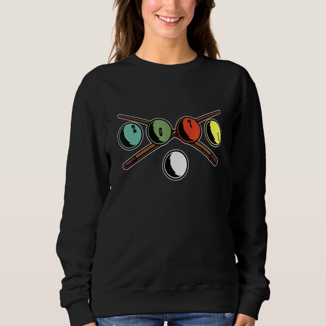 Billiards Billiard Pool Vintage Sweatshirt (Front)