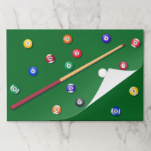 Billiards Birthday Party Pool Cue Paper Placemats