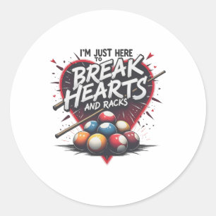 Billiards Break Heart And Racks 8 Ll Pool Shark 9 Classic Round Sticker