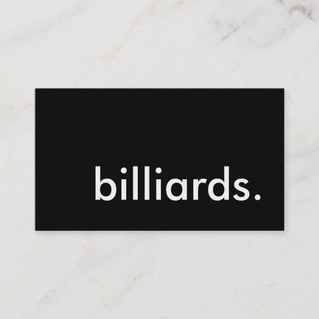 billiards. business card (Front)