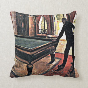 Billiards - Caillebotte, 1876 artwork Cushion