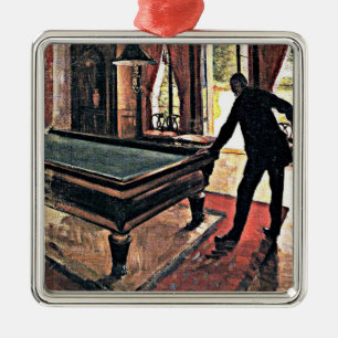 Billiards - Caillebotte, 1876 artwork Metal Ornament