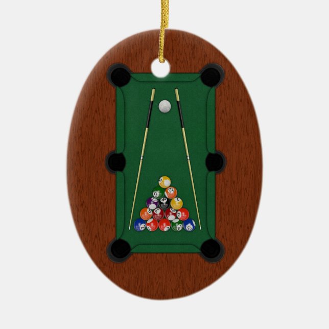 Billiards Ceramic Tree Decoration (Front)
