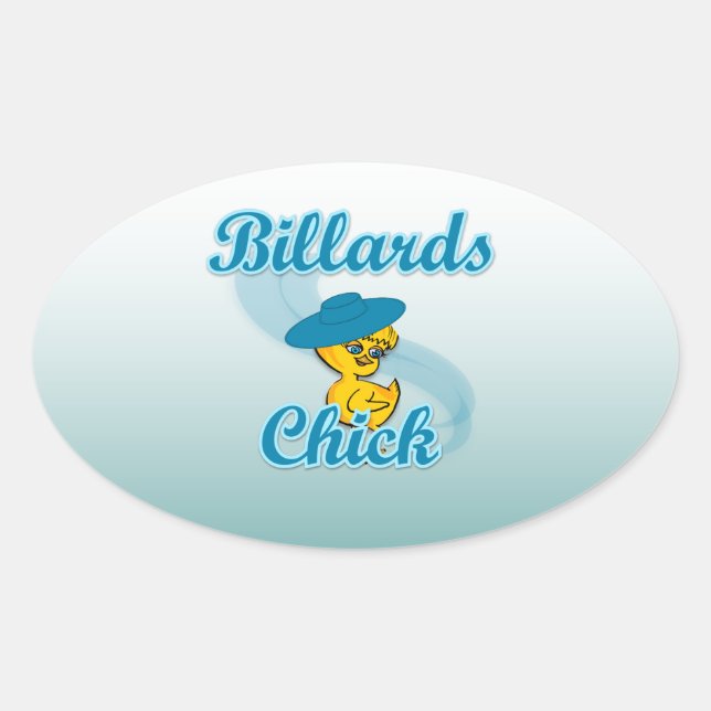 Billiards Chick #3 Oval Sticker (Front)