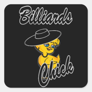 Billiards Chick #4 Square Sticker