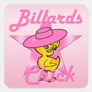 Billiards Chick #8 Square Sticker
