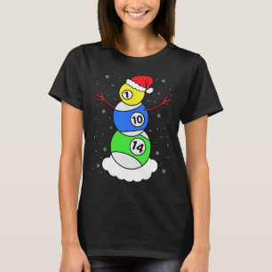 Billiards Christmas Snowman Shirt Pool Player Chri