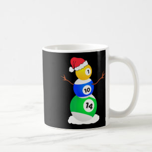 Billiards Christmas Snowman Shirt Pool Player Chri Coffee Mug