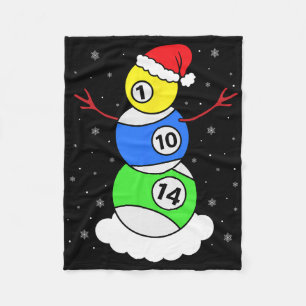 Billiards Christmas Snowman Shirt Pool Player Chri Fleece Blanket