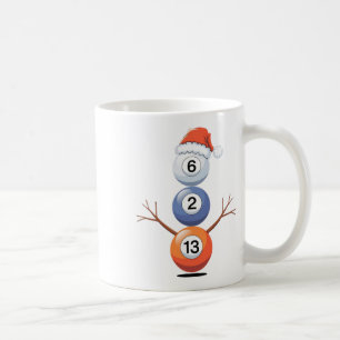Billiards Christmas Snowman With Pool Table Coffee Mug