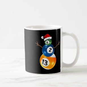 Billiards Christmas Snowman With Pool Table Coffee Mug