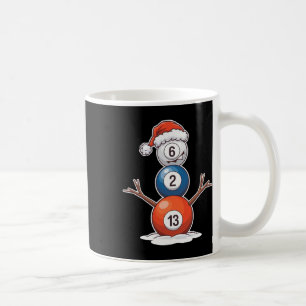 Billiards Christmas Snowman With Pool Table  Coffee Mug