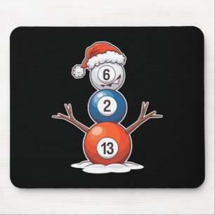 Billiards Christmas Snowman With Pool Table  Mouse Pad