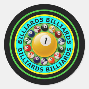 BILLIARDS CLASSIC ROUND STICKER