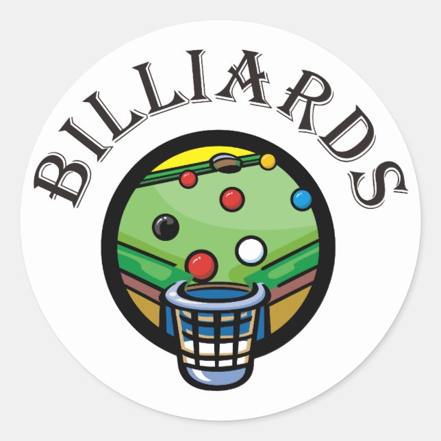 Billiards Classic Round Sticker (Front)