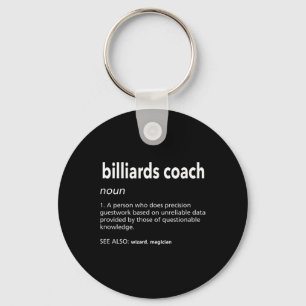 Billiards Coach Definition Funny Pool Player Humou Key Ring