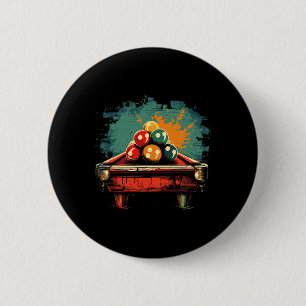 Billiards Comic Style Indoor Sports 6 Cm Round Badge