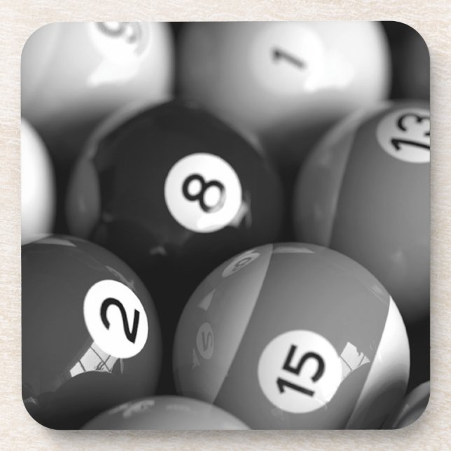 Billiards Cork Coaster Set (Front)