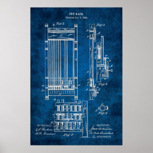 Billiards Cue Rack Patent Art #13 Pool Decor