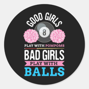 Billiards Cue Sport Game Pool Billiard Player Gift Classic Round Sticker