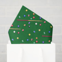 Billiards Decoupage Paper, Pool Table Cue Ball