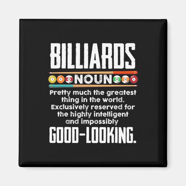 Billiards Definition - Funny Billiard 8 Ball Pool  Magnet (Front)