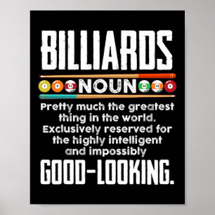 Billiards Definition - Funny Billiard 8 Ball Pool Poster