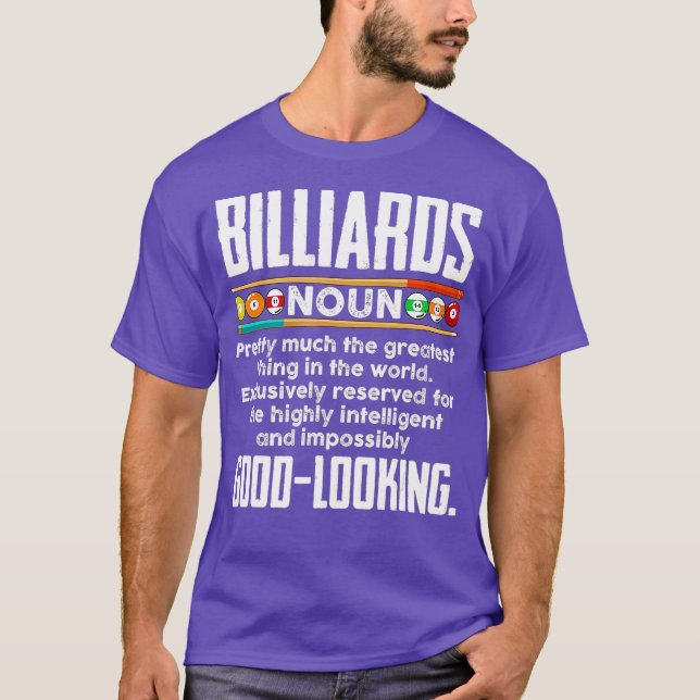 Billiards Definition  Funny Billiard 8 Ball Pool T-Shirt (Front)