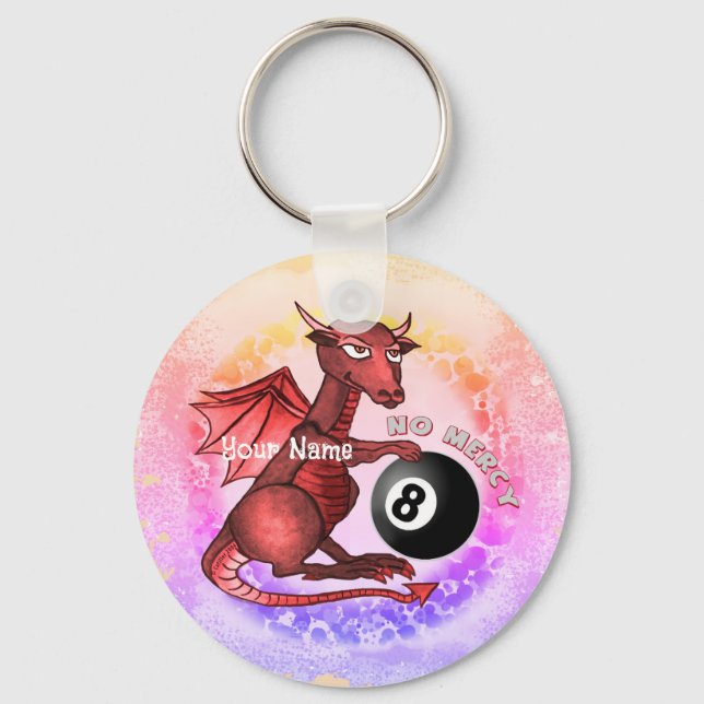 Billiards Dragon  Key Ring (Front)