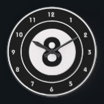 Billiards Eight-Ball Design Wall Clock<br><div class="desc">Billiards Eight-Ball Design Wall Clock</div>