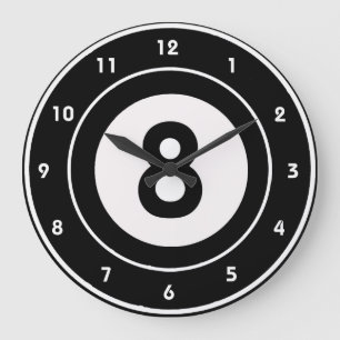 Billiards Eight-Ball Design Wall Clock