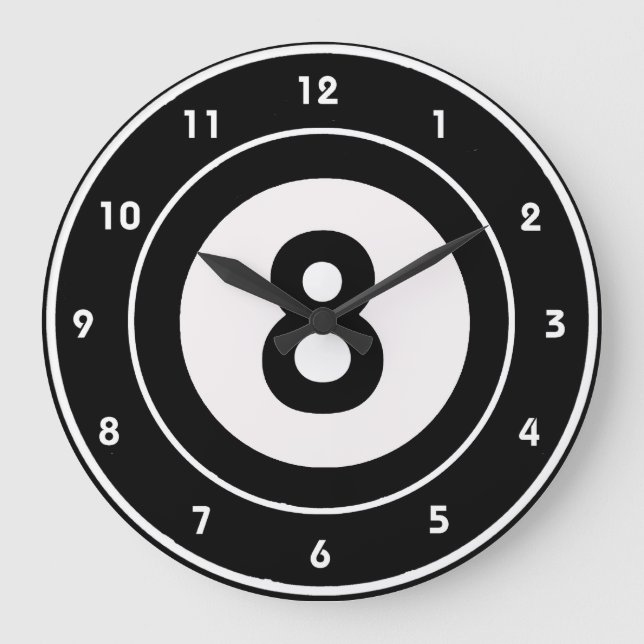 Billiards Eight-Ball Design Wall Clock (Front)