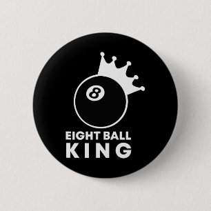 Billiards Eight Ball King 8 Ball Pool Player Lucky 6 Cm Round Badge