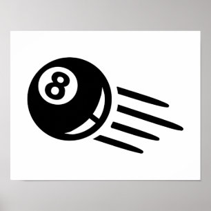 Billiards eight ball poster