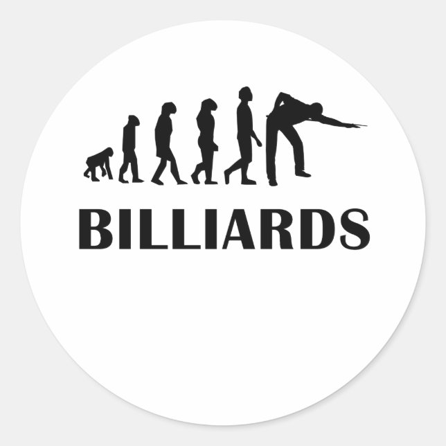 Billiards Evolution Classic Round Sticker (Front)