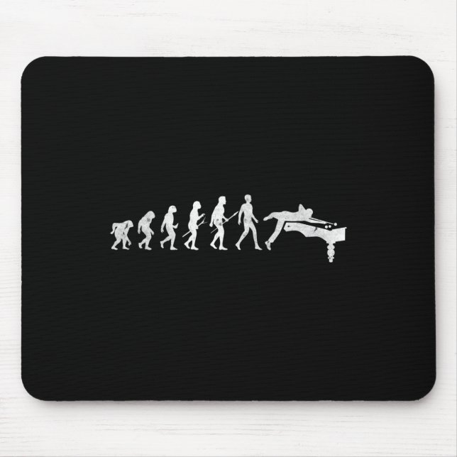 Billiards Evolution Of Human Snooker Pool Cue Stic Mouse Pad (Front)