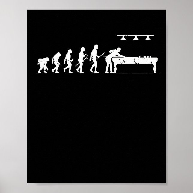 Billiards Evolution of Man Pool Billiards Game Poster (Front)