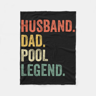Billiards Funny Husband Dad Pool Player Legend Vin Fleece Blanket