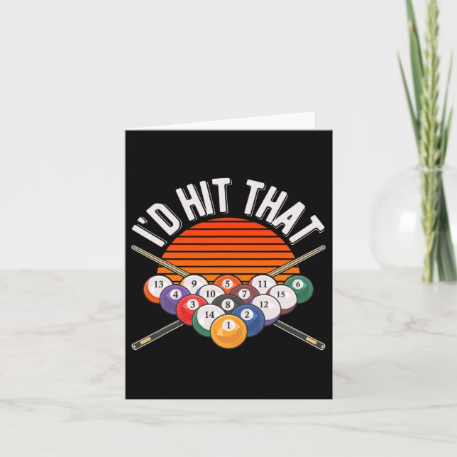 Billiards Funny Id Hit That Pool Player Retro Vint Card (Front)