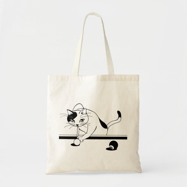 Billiards Game Cat Aim To Tote Bag (Front)