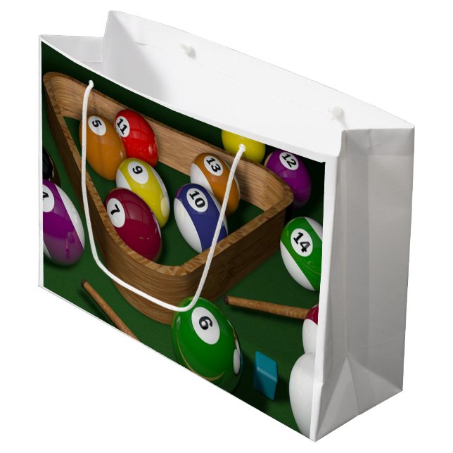 Billiards game large gift bag (Front Angled)