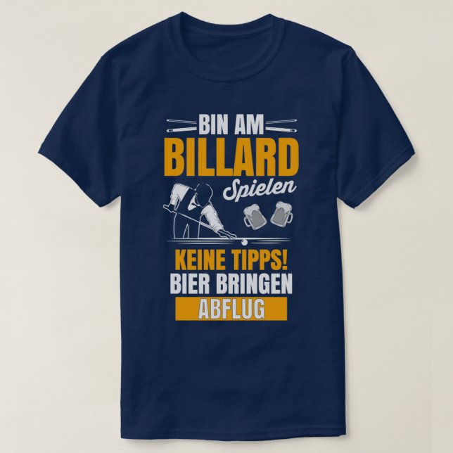 Billiards Gift Pub Sports Pool Player Cue T-Shirt (Design Front)