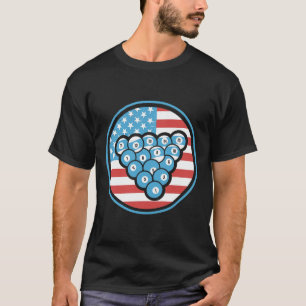 Billiards Gifts For Men & Women American Flag T-Shirt